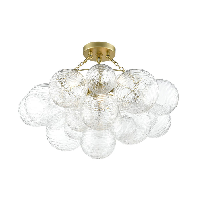 DVI Lighting - DVP32813PSB-WVC - Three Light Flush Mount - Comet - Painted Satin Brass