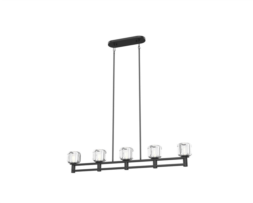 DVI Lighting - DVP34602EB-CL - Five Light Linear Pendant - Samar - Ebony