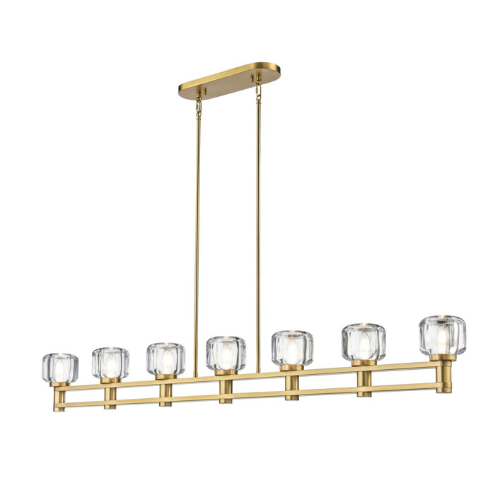 DVI Lighting - DVP34604BR-CL - Seven Light Linear Pendant - Samar - Brass