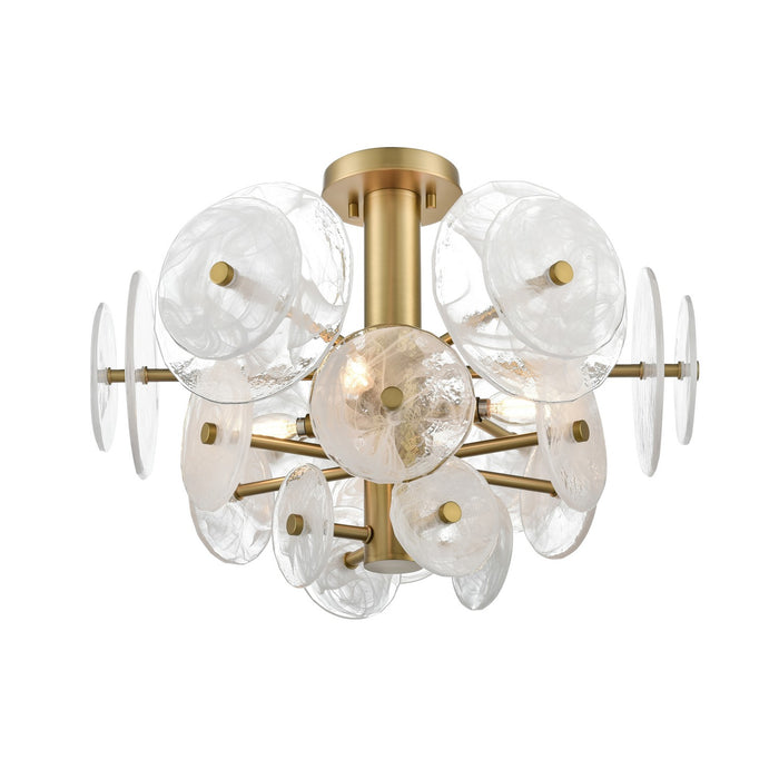 DVI Lighting - DVP36513BR-MS - Four Light Semi-Flush Mount - Carousel - Brass