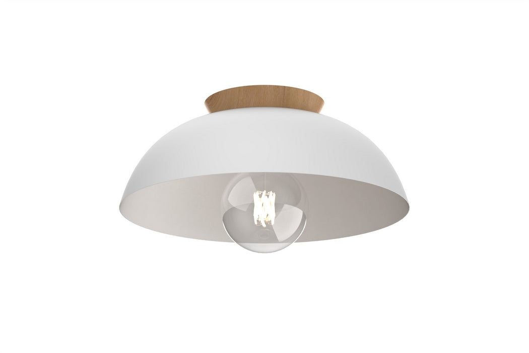 DVI Lighting - DVP36832MW+NW - One Light Flush Mount - Bergen - Matte White/Natural Wood