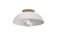 DVI Lighting - DVP36832MW+NW - One Light Flush Mount - Bergen - Matte White/Natural Wood