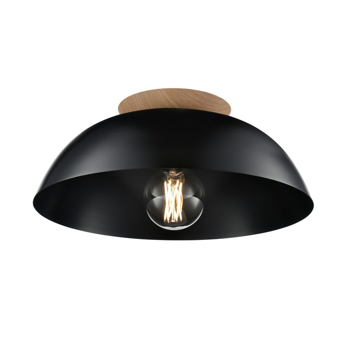 DVI Lighting - DVP36842EB+NW - One Light Dual Mount Flush - Bergen - Ebony/Natural Wood
