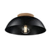 DVI Lighting - DVP36842EB+NW - One Light Dual Mount Flush - Bergen - Ebony/Natural Wood