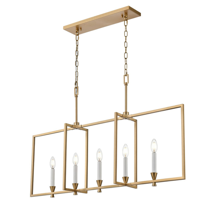 DVI Lighting - DVP37102BR - Five Light Linear Pendant - Carisbrooke - Brass