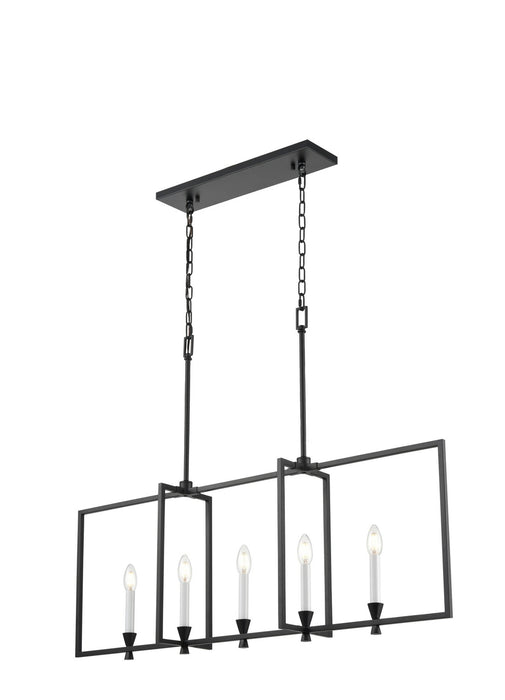 DVI Lighting - DVP37102EB - Five Light Linear Pendant - Carisbrooke - Ebony