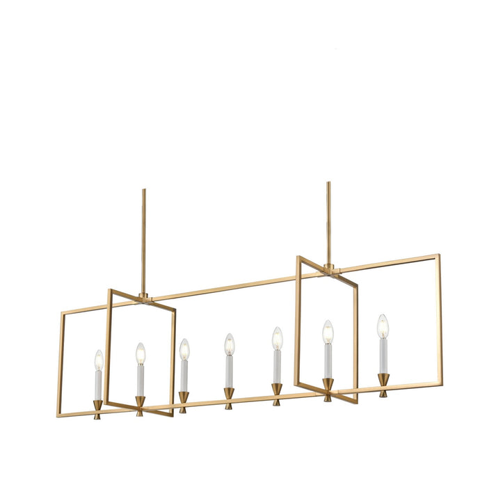 DVI Lighting - DVP37104BR - Seven Light Linear Pendant - Carisbrooke - Brass