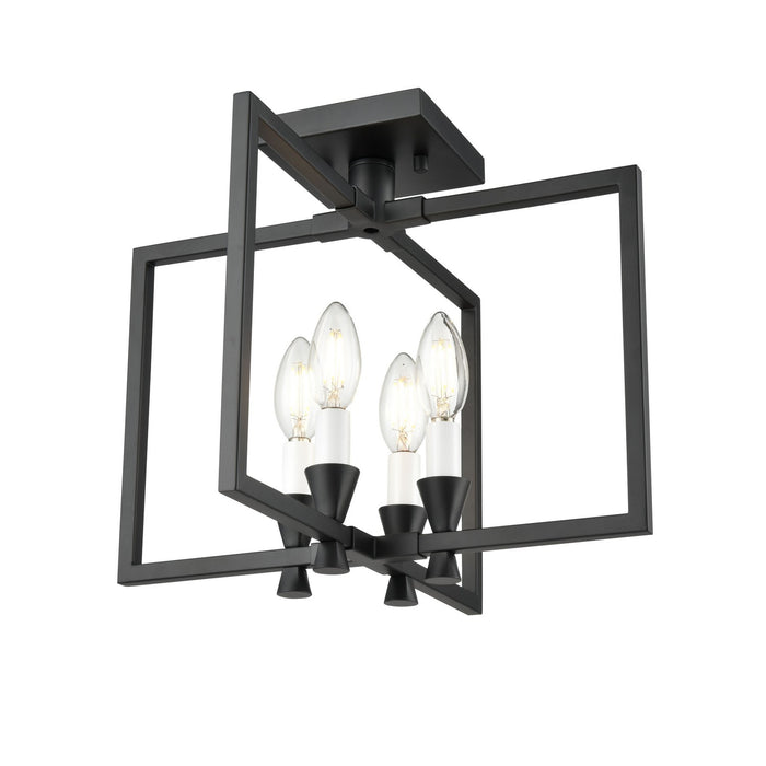 DVI Lighting - DVP37111EB - Four Light Semi-Flush Mount - Carisbrooke - Ebony