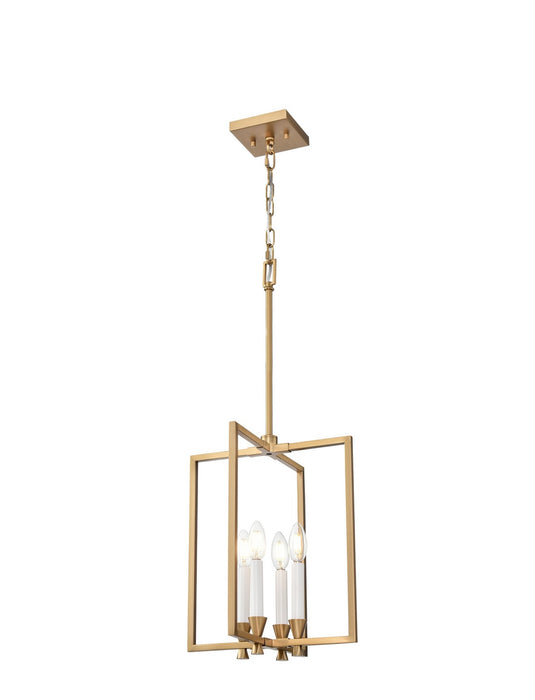 DVI Lighting - DVP37148BR - Four Light Pendant - Carisbrooke - Brass