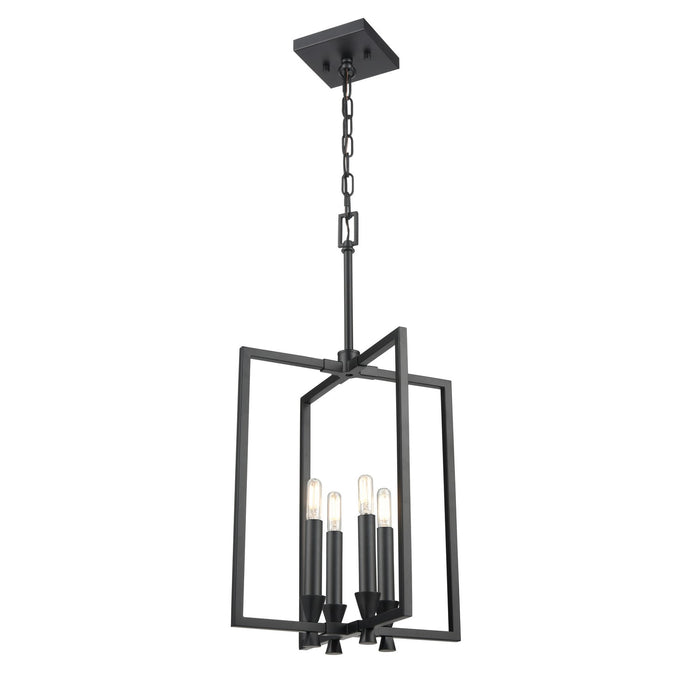 DVI Lighting - DVP37148EB - Four Light Pendant - Carisbrooke - Ebony