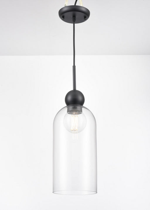 DVI Lighting - DVP37621EB-CL - One Light Pendant, - Hariette - Ebony