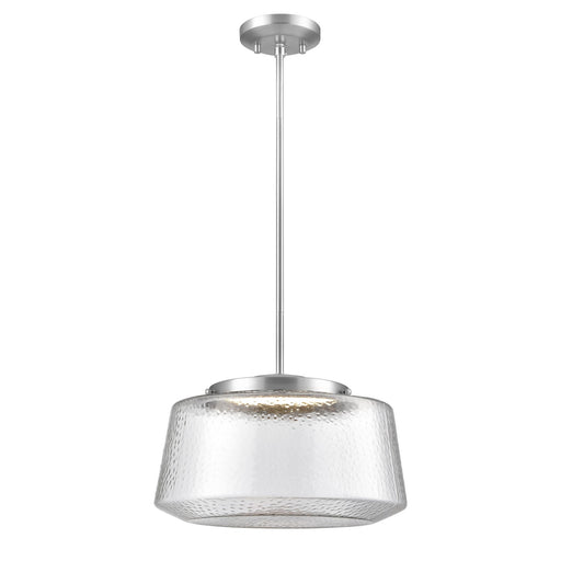 Lunenberg Cct LED Pendant Buffed Nickle/Hammered Clear Glass