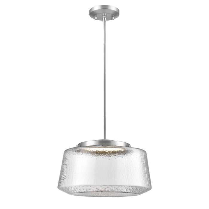 DVI Lighting - DVP43920BN-HMC - LED Pendant - Lunenberg Cct - Buffed Nickle/Hammered Clear Glass