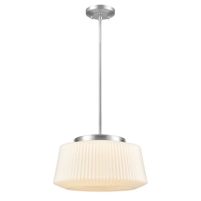 DVI Lighting - DVP43920BN-RIO - LED Pendant - Lunenberg Cct - Buffed Nickle Ribbed Opal Glass