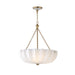 Maxim - 22653WTNAB - Three LIght Pendant / Semi-Flush Mount - Bundt - White/Natural Aged Brass