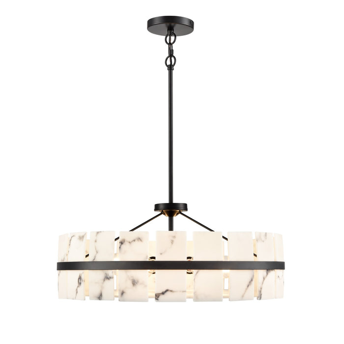 DVI Lighting - DVP5208EB-GFA - Five Light Pendant - Luna Alabaster - Ebony