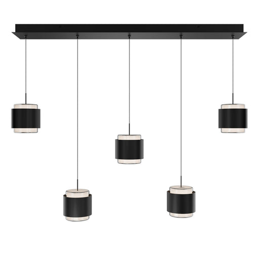 Banded LED Chandelier Black