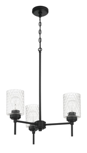 Claire Three Light Chandelier Flat Black