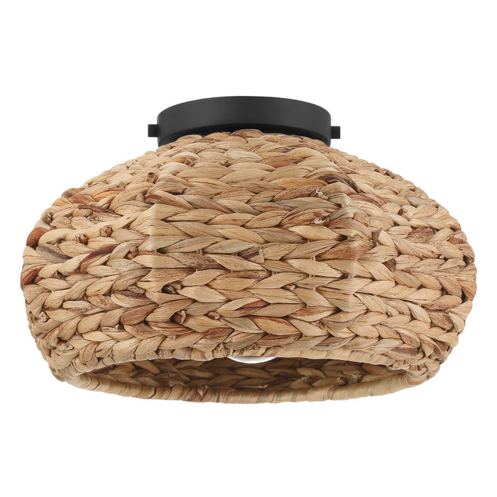 Hunter - 48073 - One Light Flush Mount - Cambria - Matte Black