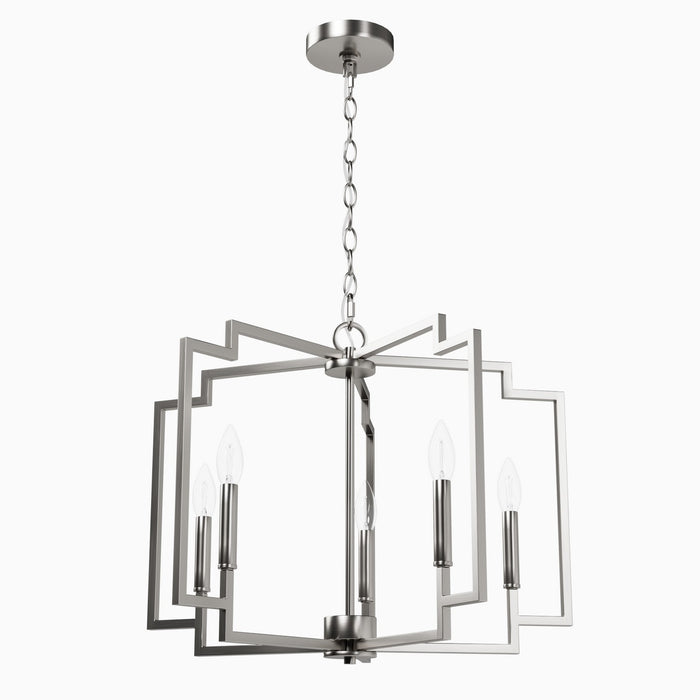 Hunter - 49070 - Five Light Chandelier - Zoanne - Brushed Nickel