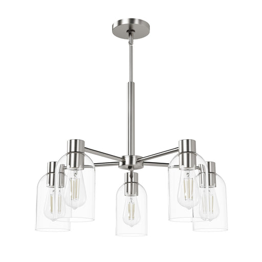 Lochemeade Five Light Chandelier Brushed Nickel