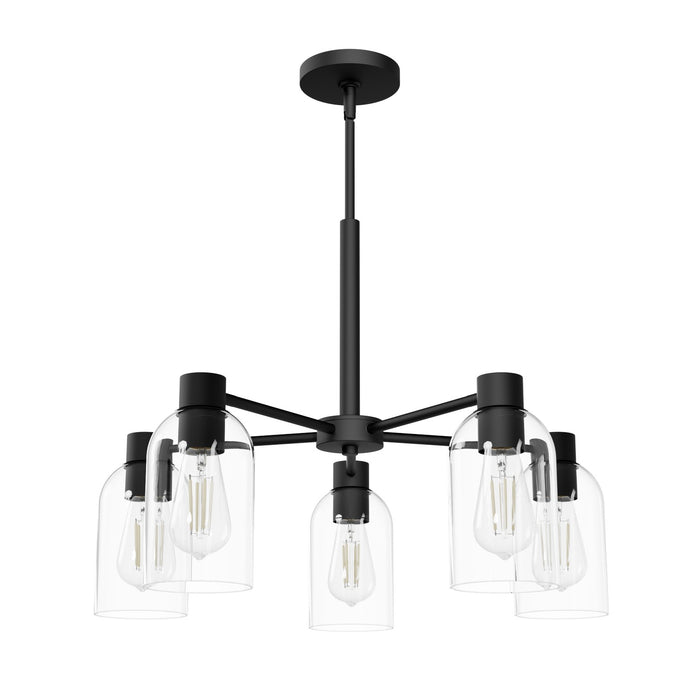 Hunter - 49081 - Five Light Chandelier - Lochemeade - Matte Black
