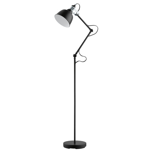 Thornford One Light Floor Lamp Matte Black & Chrome
