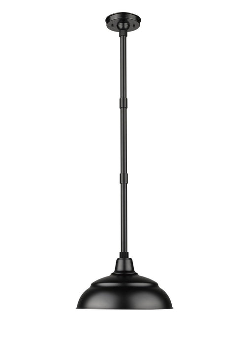 Millennium - UW14-SBL - One Light Warehouse Shade - R Series - Satin Black