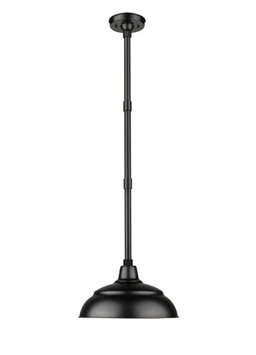 R Series One Light Warehouse Shade Satin Black
