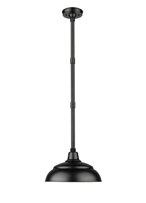 Millennium - UW14-SBL - One Light Warehouse Shade - R Series - Satin Black