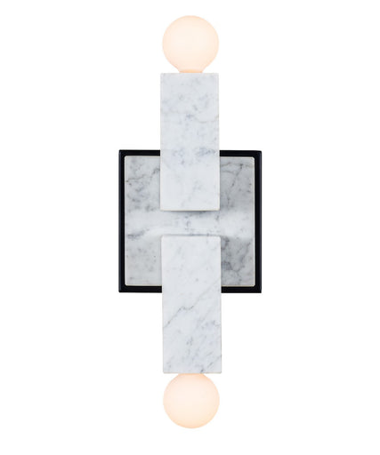 Quadra Two Light Wall Sconce Matte Black