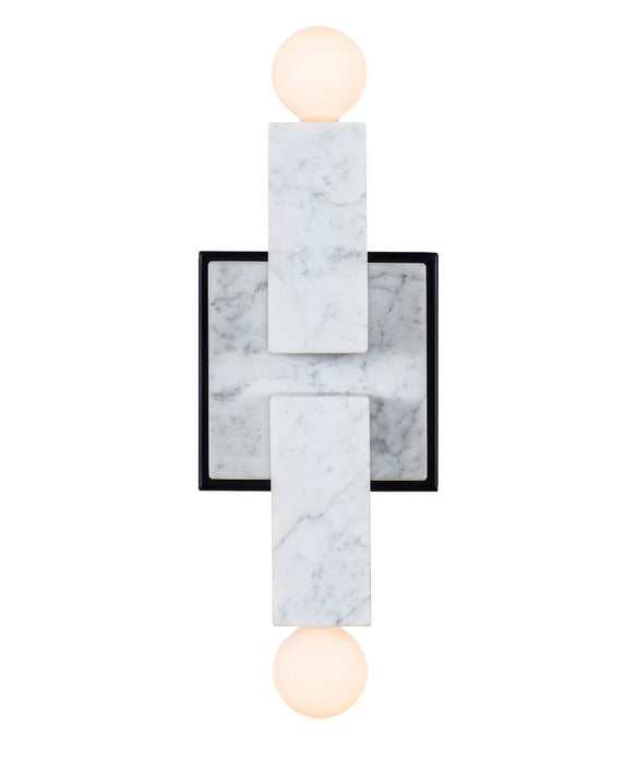 Kalco - 516521MB - Two Light Wall Sconce - Quadra - Matte Black