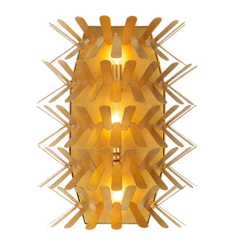 Spur Three Light Wall Sconce Oxidized Gold Leaf