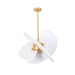 Kalco - 522154BGLW - Four Light Pendant - Rotary - Bright Gold Leaf + White