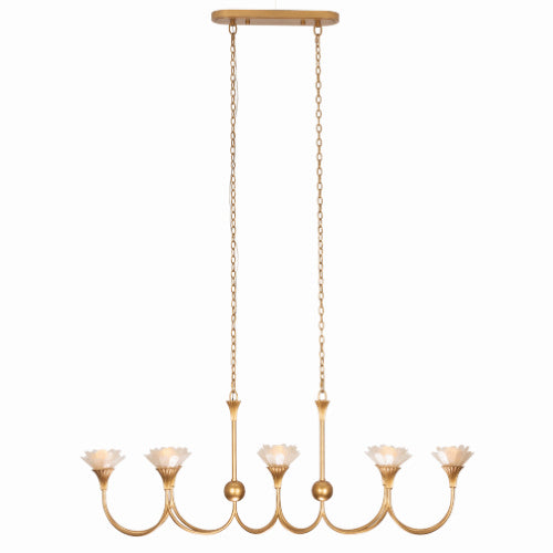 FLORA Eight Light Island Pendant Modern Gold