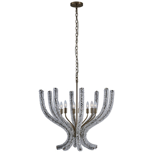 CORAL Eight Light Chandelier Brushed Champagne Gold