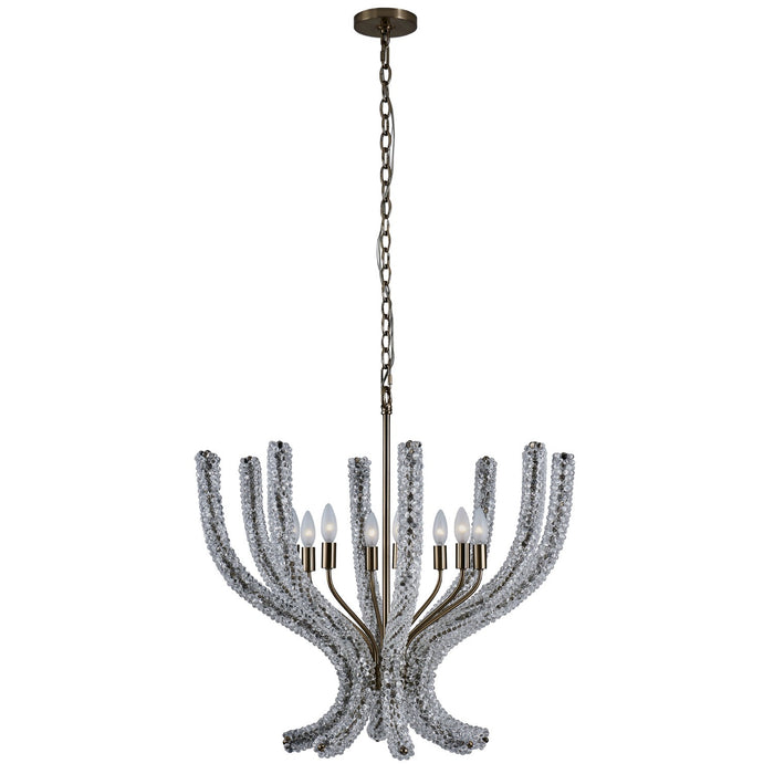 Kalco - 525955BCG/CLR - Eight Light Chandelier - CORAL - Brushed Champagne Gold