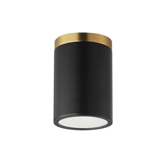 Maxim - 59700WTBKAB - One Light Flush Mount - Dapper - Black / Antique Brass