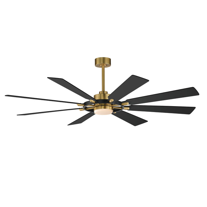 Maxim - 88878BKNAB - 72 Inch Ceiling Fan - Helm - Black / Natural Aged Brass