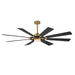 Maxim - 88878BKNAB - 72 Inch Ceiling Fan - Helm - Black / Natural Aged Brass