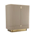 Arteriors - 6267 - Cocktail Cabinet - Pontevera - Gray Leather/Smoke Oak/Vintage Brass
