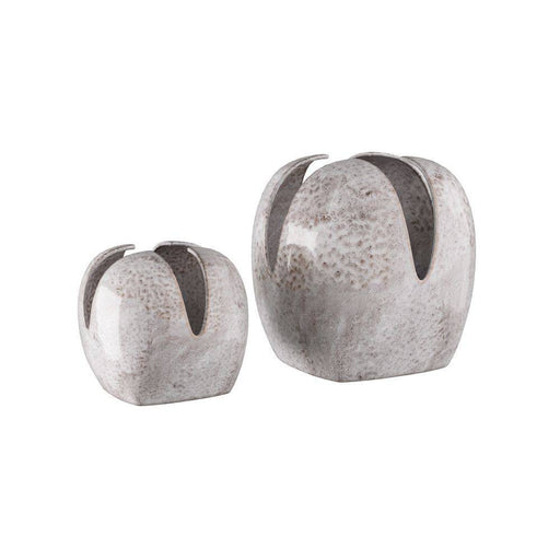 Amal Vases, Set of 2 Harbor Gray