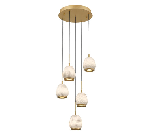 Lucidata LED Chandelier Painted Antique Brass
