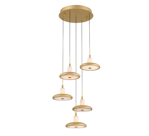 Mantova LED Chandelier Painted Antique Brass