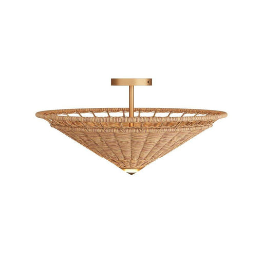 Terrace Flush Mount Natural, Rattan