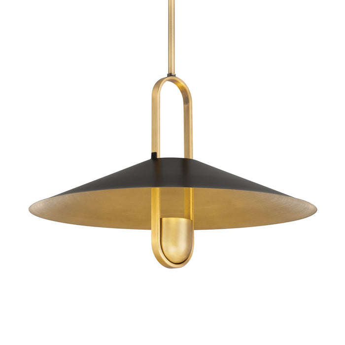 Minka-Lavery - 152-876 - One Light Pendant - Goldenridge - Legacy Brass & Dark Matte Blac
