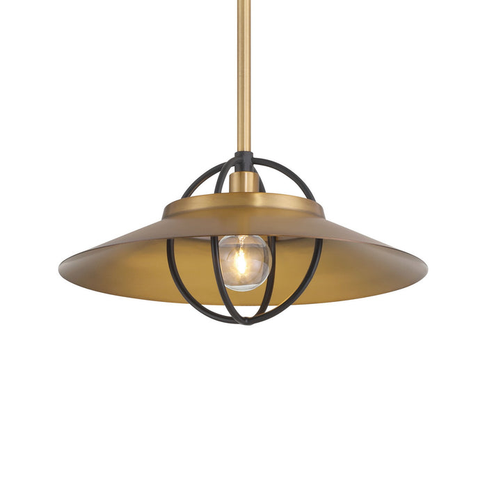 Minka-Lavery - 154-876 - One Light Pendant - Newburie - Legacy Brass & Dark Matte Blac