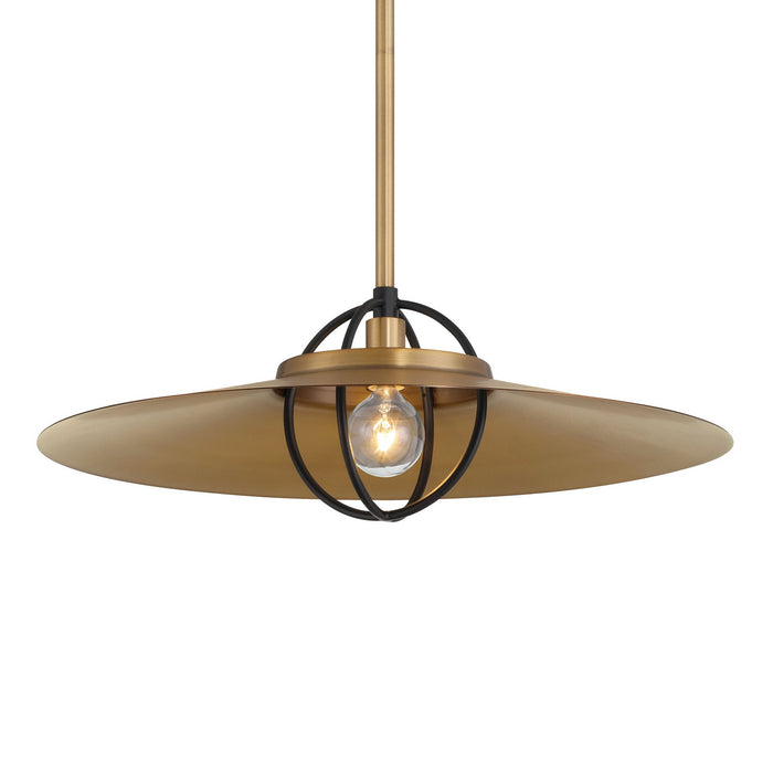 Minka-Lavery - 155-876 - One Light Pendant - Newburie - Legacy Brass & Dark Matte Blac