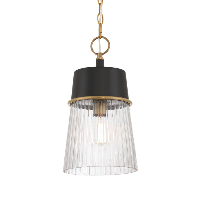 Minka-Lavery - 192-876 - One Light Pendant - Stamford - Legacy Brass & Dark Matte Blac