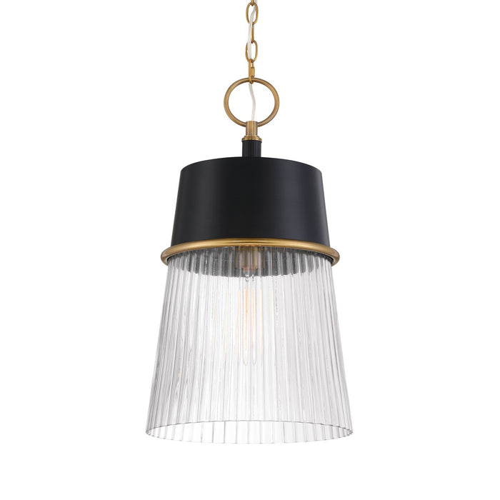 Minka-Lavery - 193-876 - One Light Pendant - Stamford - Legacy Brass & Dark Matte Blac